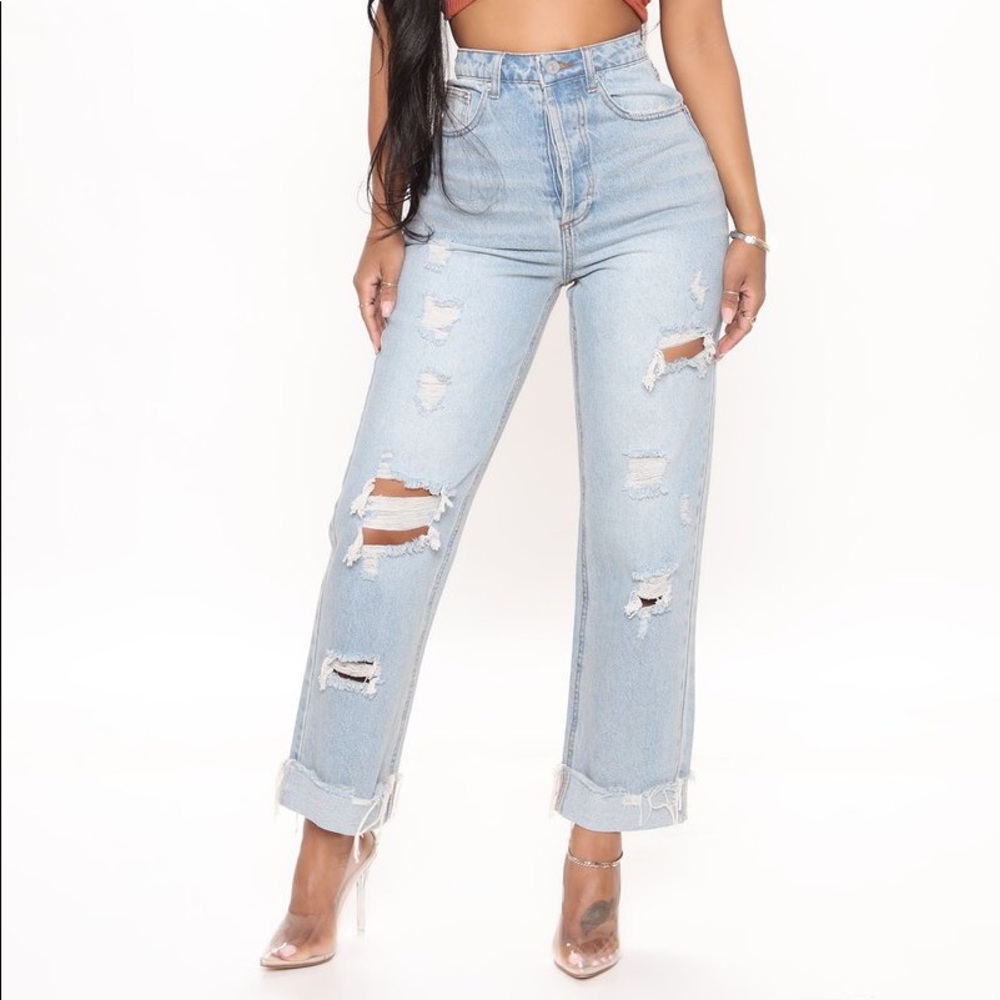 Blue jean mom boyfriend rigid no strech size 15 but fit like 13